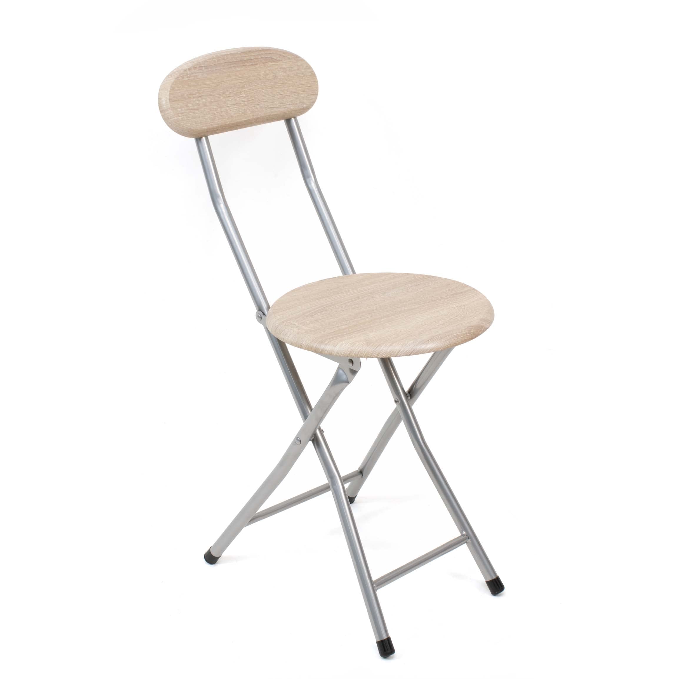 The Secret Home - Taburete Plegable de Cocina - Silla Plegable de Metal y Madera - Silla Apta para Interior y Exterior - Alto. 73 cm x Diámetro. Ø30 cm