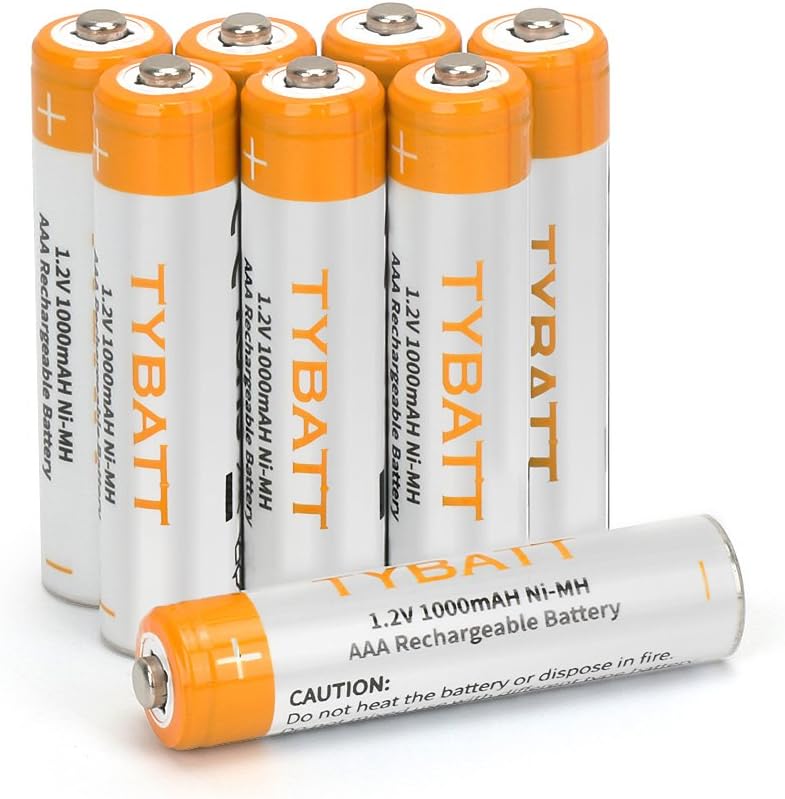 POWERAXIS AAA Rechargeable Batteries, 1000mAh Ni-MH High Performance 1200 Cycle Pre-Charged Rechargeable Batteries, 8-Pack