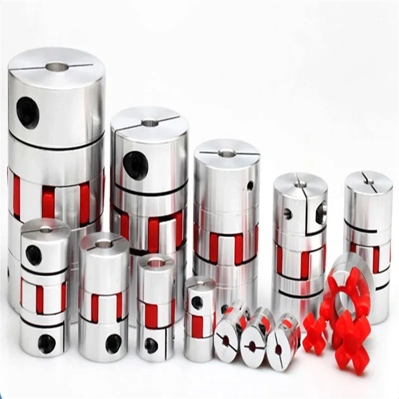 Acoplador de eje de mandíbula de Motor CNC, acoplamiento Flexible de ciruela de araña D25 L30 4mm 5mm 6mm 6,35mm 7mm 8mm 9mm 9.525mm 10 12 12,7mm 1 Uds.(8X10)