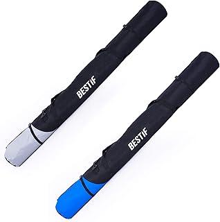 BESTIF Borsa da sci per sci fino a 175 cm, impermeabile, borsa da sci nera, con tracolla, borsa antistrappo