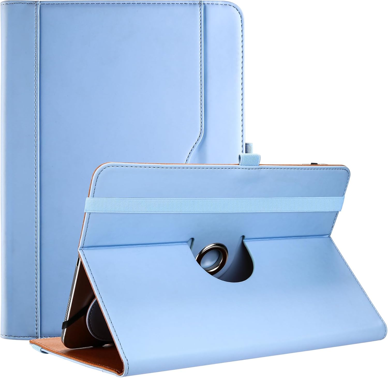 ProCase 9"-10.1" Inch Universal Tablet Case, Protective Cover Stand Folio Case for 9 10 10.1 Inch Android Touchscreen Tablet, with 360 Degree Rotatable Kickstand and Multiple Viewing -SkyBlue