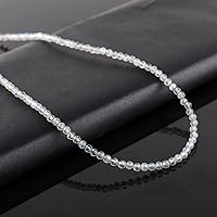 Vista 105 de Natural Moonstone Gemstones Choker Necklace, Faceted Rounds Beads, Silver Plated Jewelry, Healing Crystals, Birthday, Handamde, Minimalist, Women