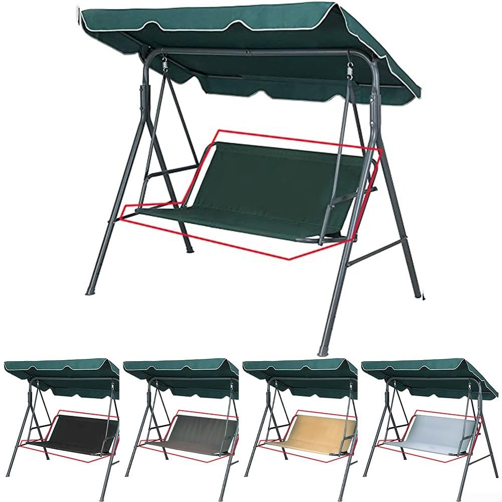 Coprisedile per dondolo da giardino, tessuto Oxford 600D, coprisedia per tutte le altalene da giardino, per sedie a 2 posti, 115 x 48 x 48 cm (verde scuro)
