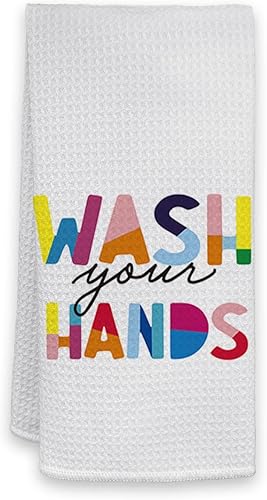 HIWX Toallas de mano para niños, toallas de mano para baño, decoración de baño infantil, toallas de mano coloridas bohemias para baño y cocina, 16 x
