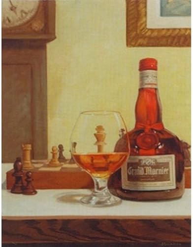 Miniatura 1 de Buyartforless Chess and a Cordial de David Marrocco 18x24 Art Print Poster Grand Marnier licor and Glass Chess Board Game