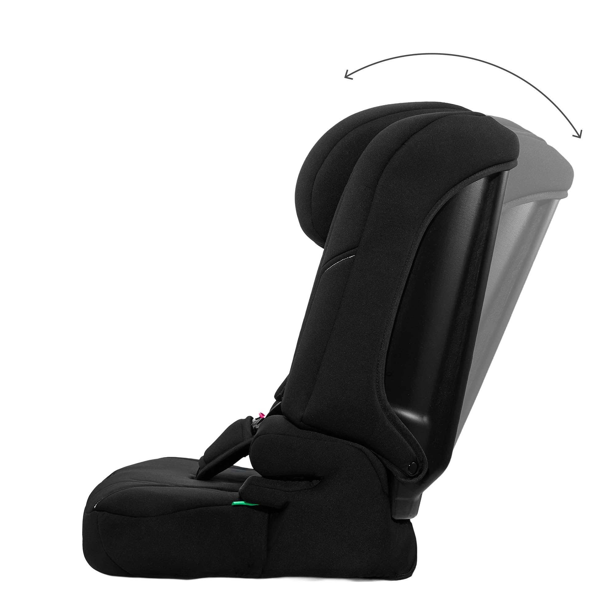 Kinderkraft I-COMFY, Seggiolino auto, Per bambini, Regolabile (76-150 cm), Schienale regolabile, Cintura di sicurezza a 5 punti, EASY GROW SYSTEM, Facile installazione, Nero