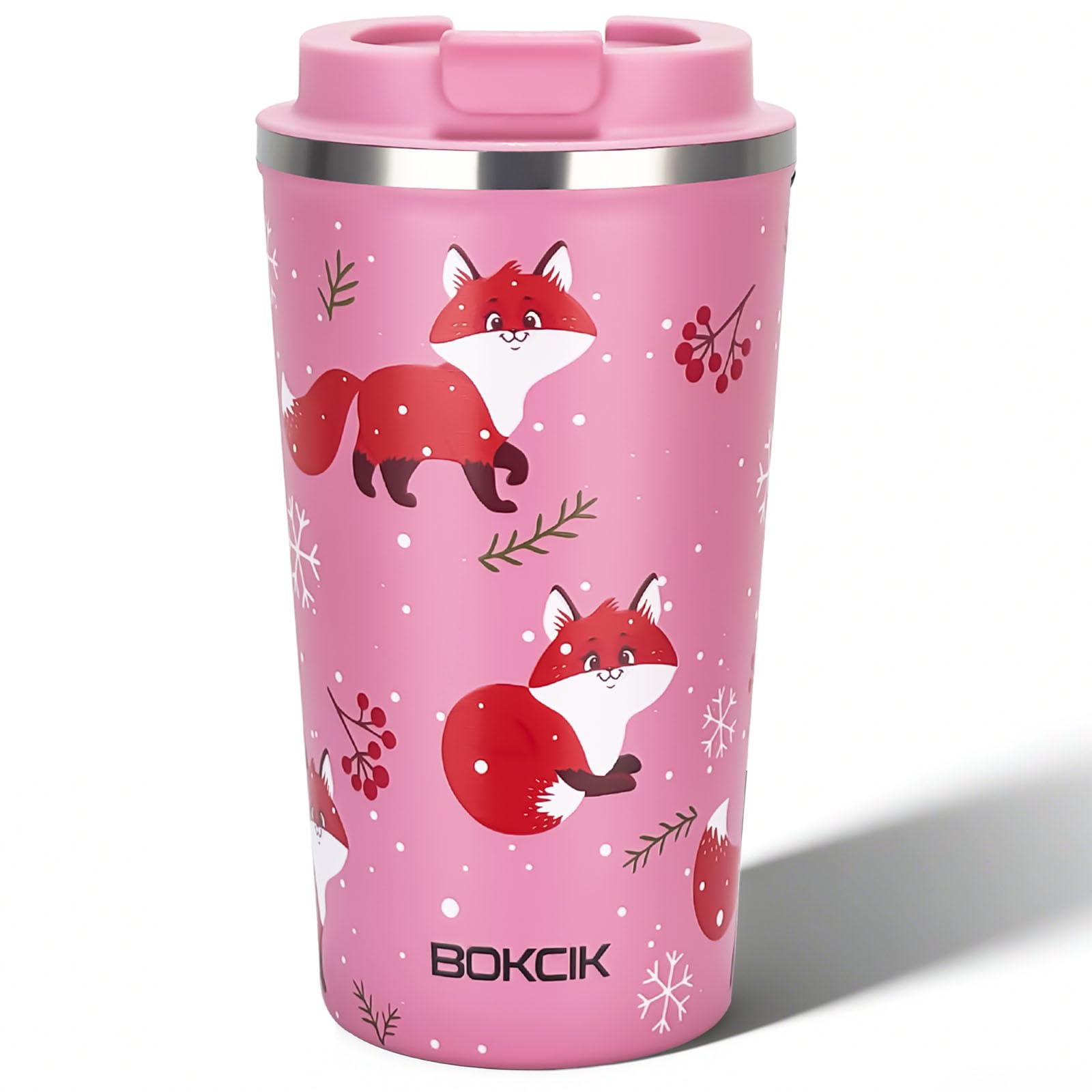 Insulated One-Piece Inner Wall Travel Mug 500ml with Leakproof Lid Pink — image 1