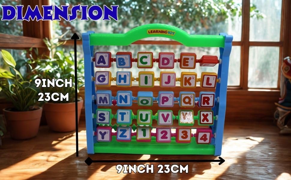 Neokiddo Toys Abacus Toy for Kids & Toddlers (Boys & Girls) Ages 3+ | Improves Counting, Math & English Learning | Medium Size Educational Kit with Beads & Blocks (Green) - Image 5 thumbnail