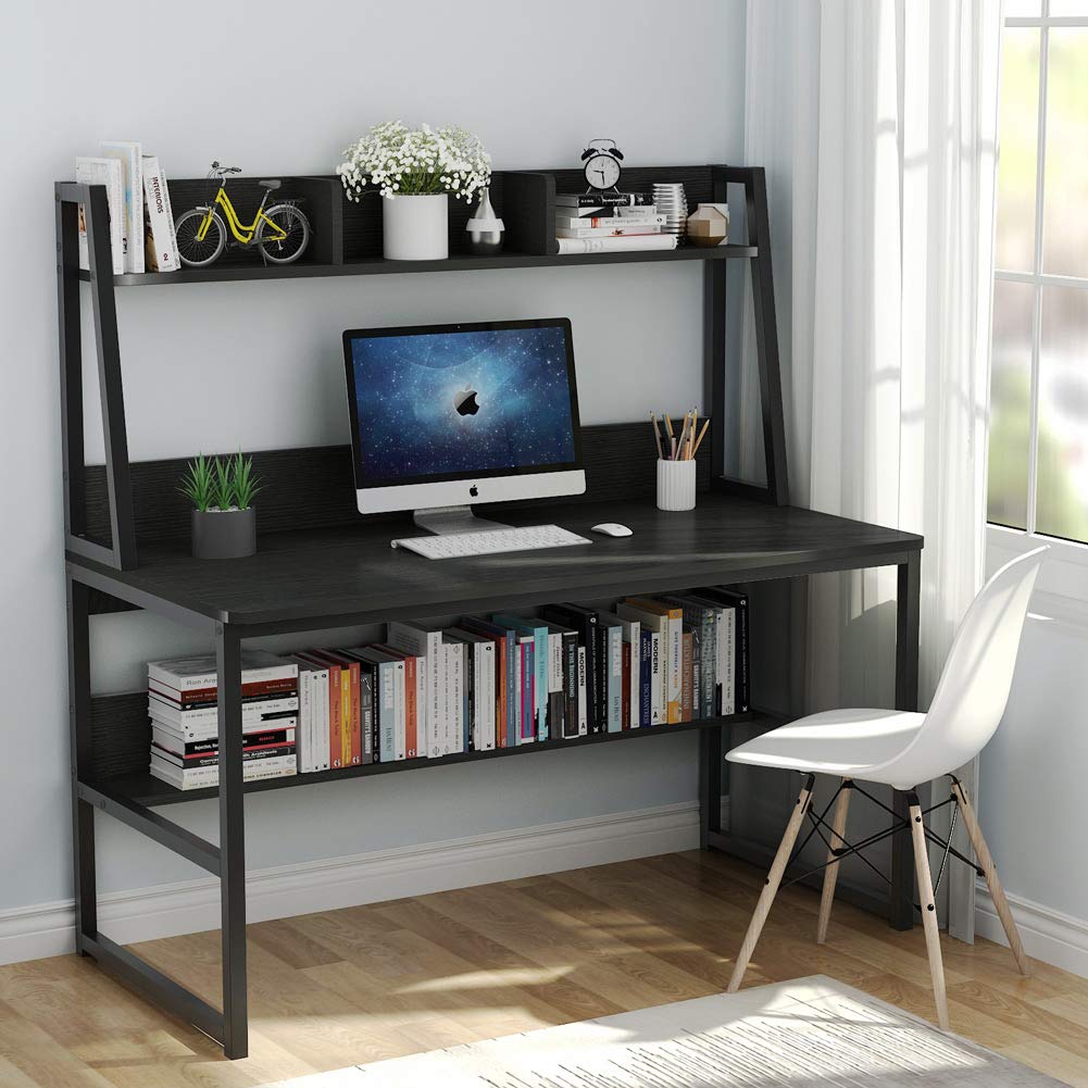 Buy Tribesigns Computer Desk with Hutch and Bookshelf, 47 Inches Home