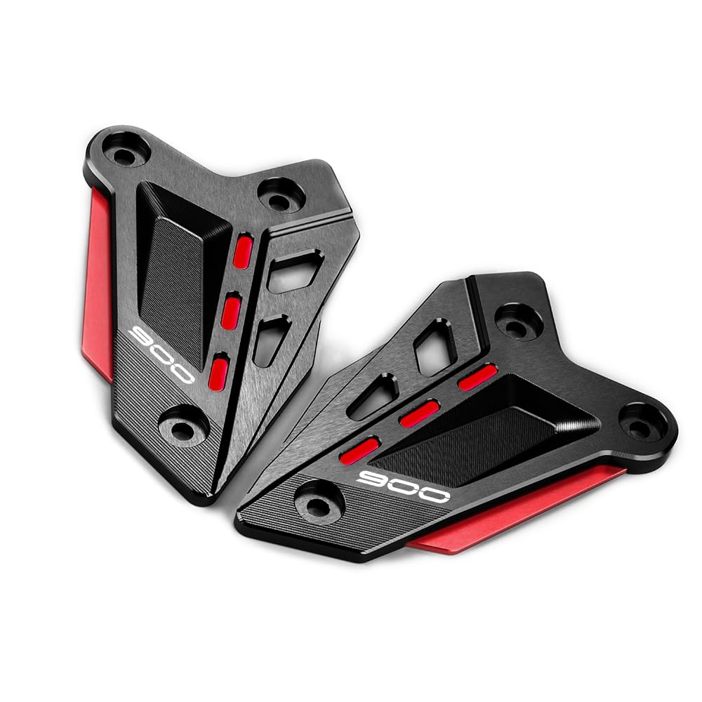 Modeer para Z900 2018-2025 Z900SE 2022-2025 Motocicleta CNC Reposapiés Protector de pedal Estribera Placas de talón Cubierta de protección z 900 se Accesorios (negro-rojo)