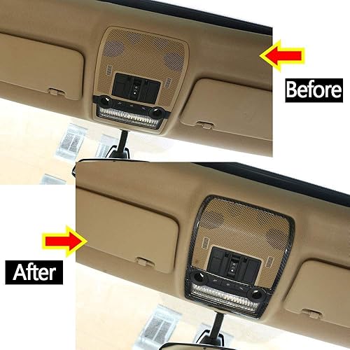 Miniatura 8 de CHEYA - Pegatinas de fibra de carbono suave para lámpara de lectura, para BMW X5 E70 X6 E71 2008-2013 (fila trasera)