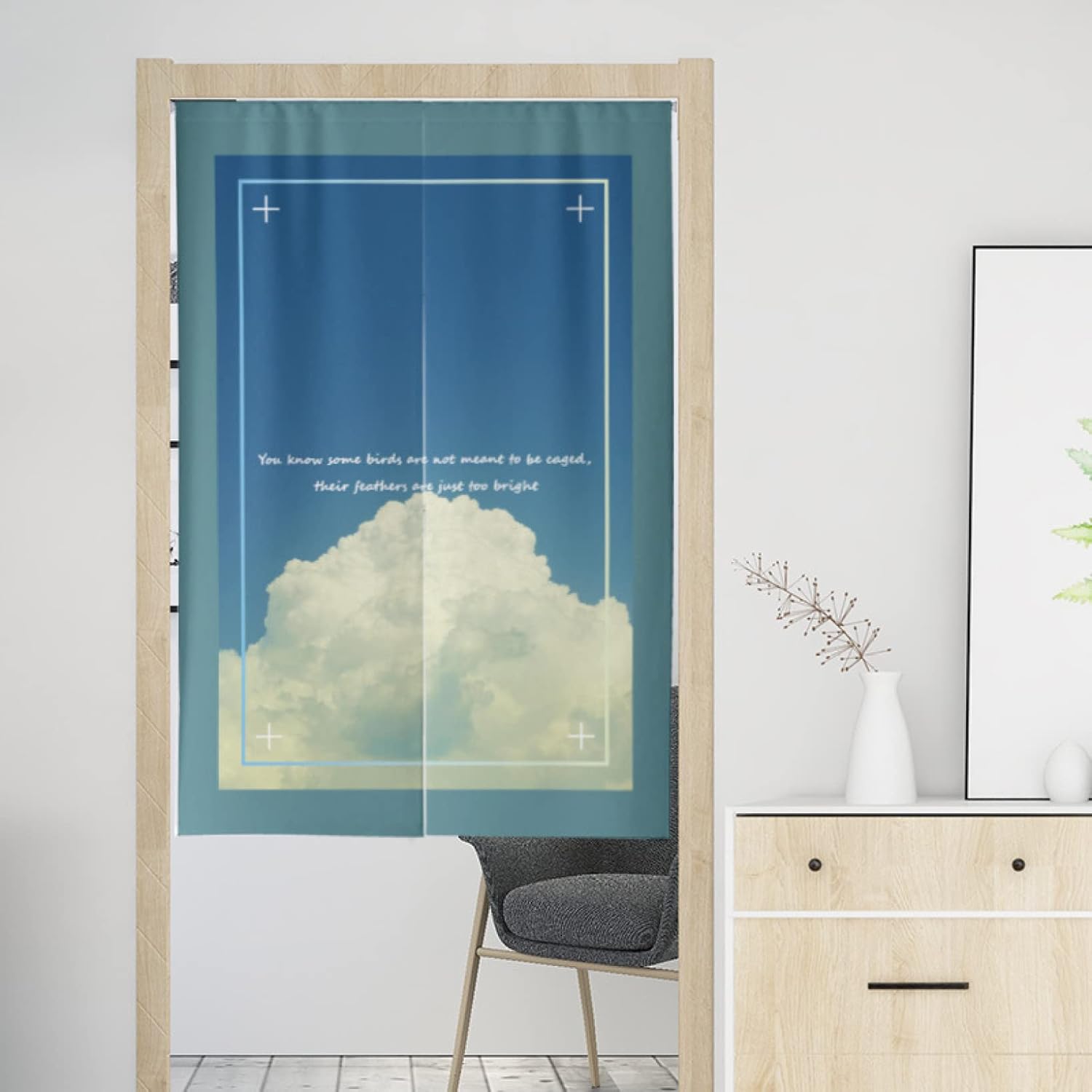 のれん おしゃれ 目隠し 間仕切り 無地 和風暖簾 遮光 玄関 廊下 リビング キッチン 飲食店 出入り口 ロングカーテン 綿麻 8