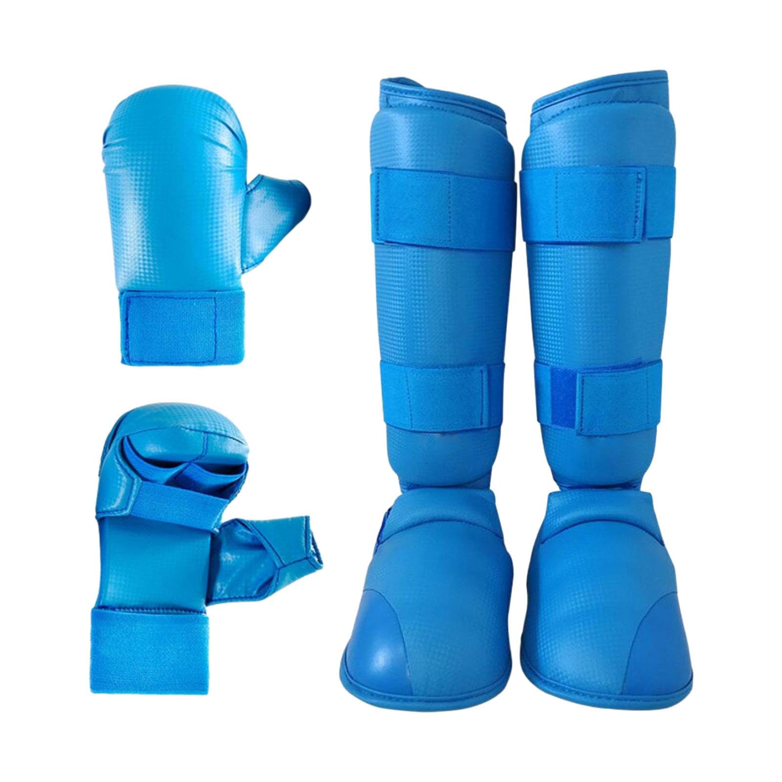 Oshhni Ensemble d'équipement de karaté, Gants de Boxe, protège-Tibias, Gants de Frappe pour entraînement de Taekwondo, Gants de Frappe, équipement pour