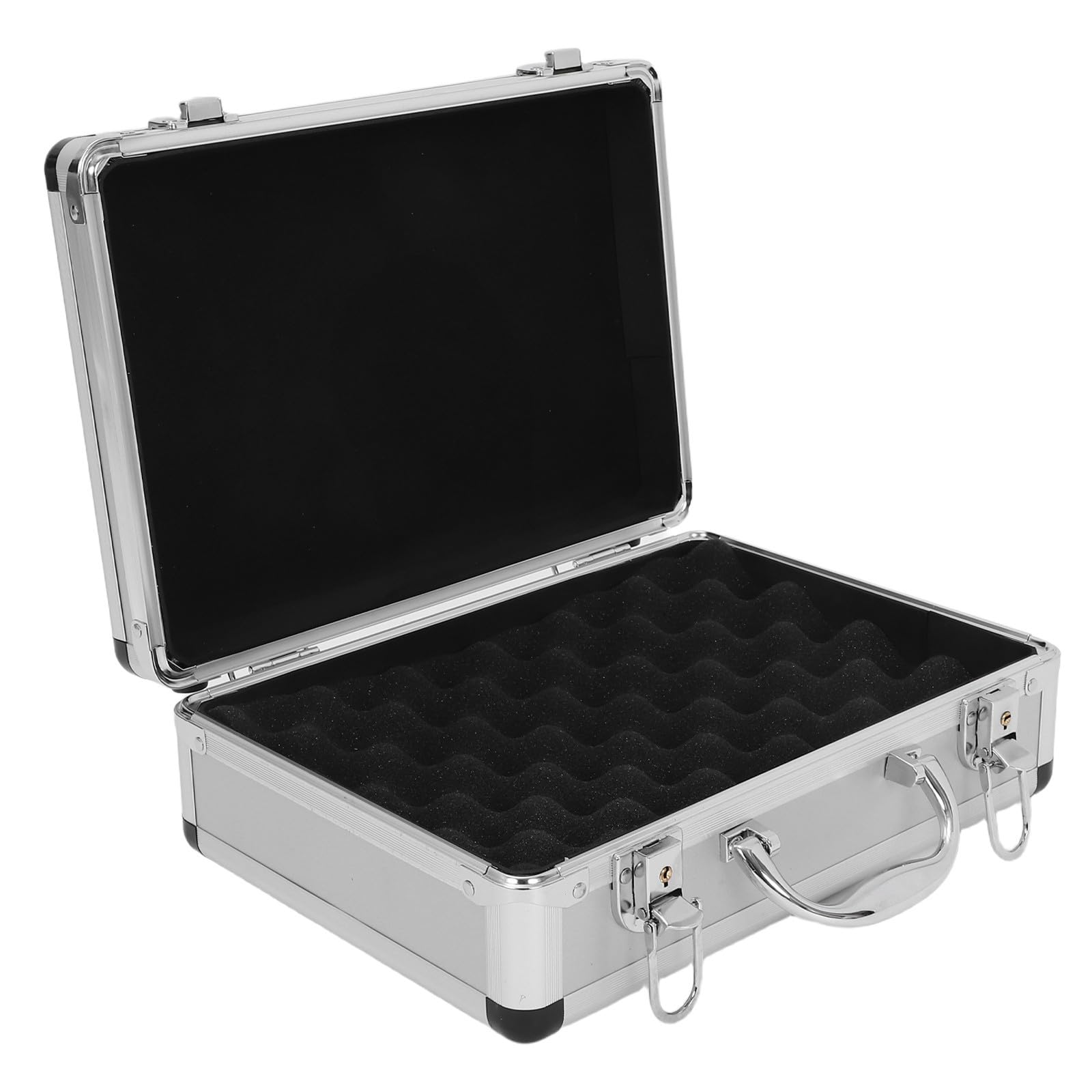 Valise à Outils sans Bavure Argentée en Alliage D'aluminium Boîte de Rangement Portable Sécurisée pour L'organisation des Outils Domestiques
