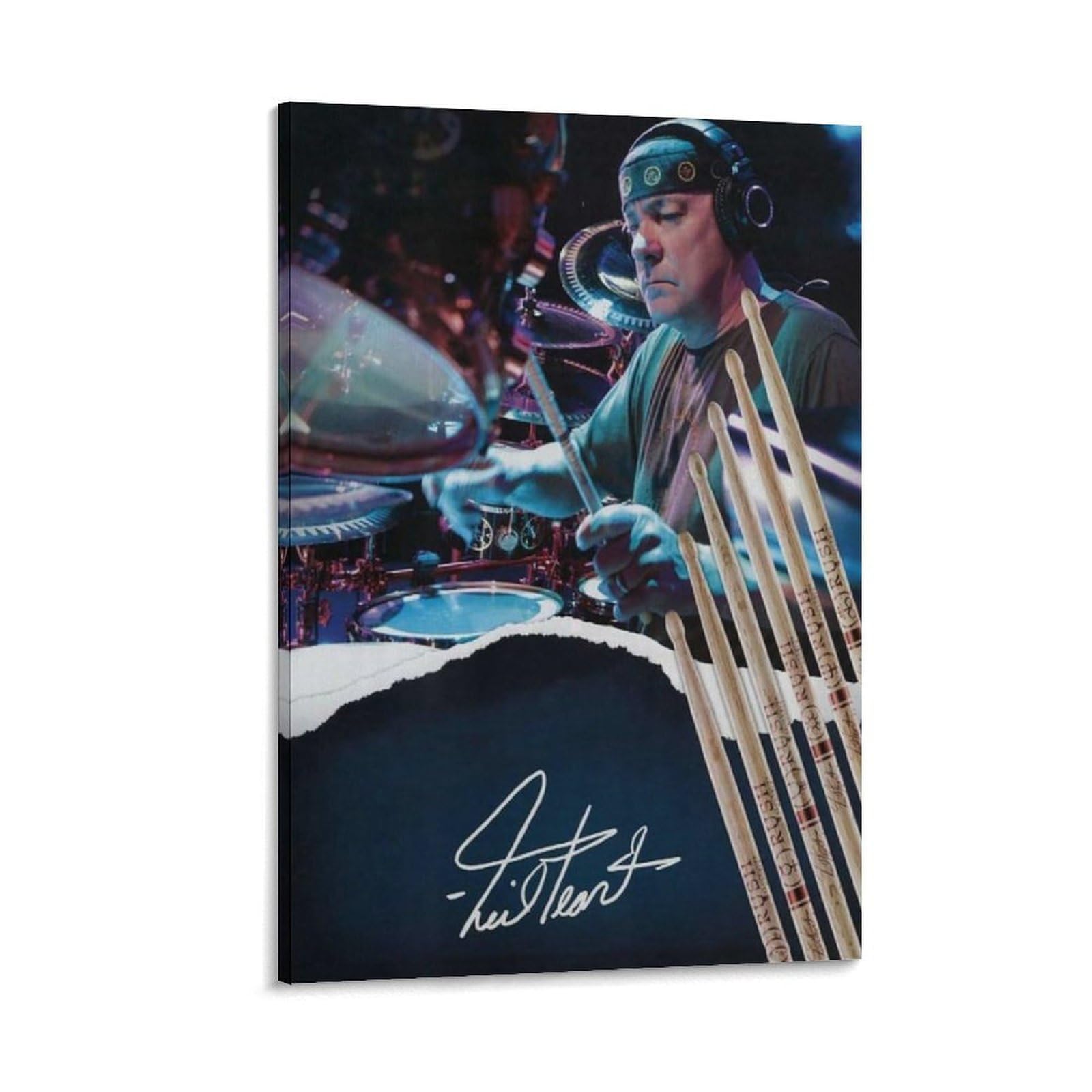 FCOIN Neil Peart Canvas Poster Wall Art Poster Scroll Canvas Painting Picture Living Room Decor Home 12x18inch(30x45cm)