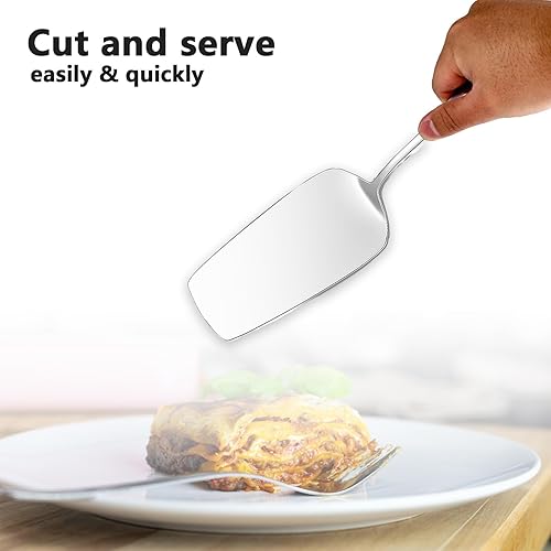 Miniatura 7 de Servidor profesional de lasaña de acero inoxidable, espátula multiusos de 11.5 pulgadas, espátula de servidor para tartas, cortador de pasteles y