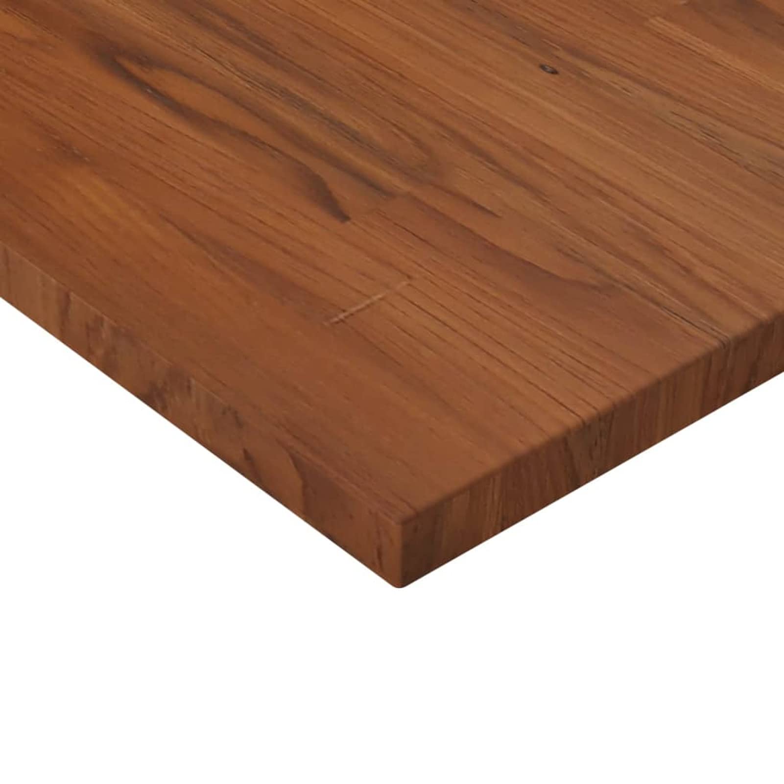 Mesa de trabajo de madera maciza de color marrón oscuro, 80 x 40 x 2,5 cm, encimera de madera para oficina en casa