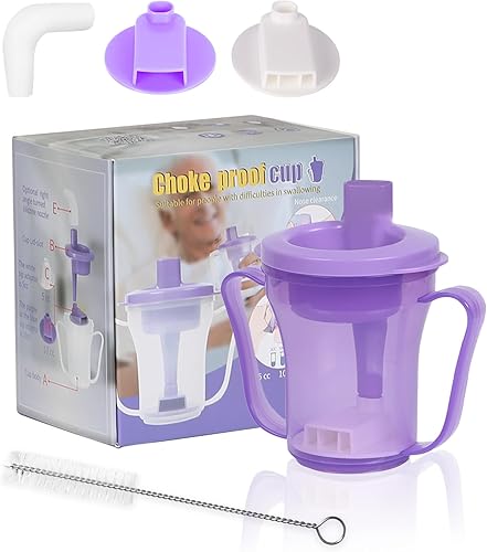Taza reguladora de disfagia, evita asfixia para disfagiademenciaancianos, dispensa 5 cc o 10 cc de líquido cada vez, a prueba de derrames