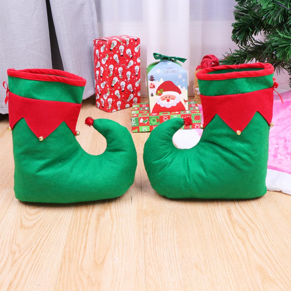 2paare Weihnachtliche Clownschuhe Für Kostüme Lustige Dekorative Schuhe Kleinen Glocken Für Weihnachtsfeiern Cosplay Und Festliche Anlässe