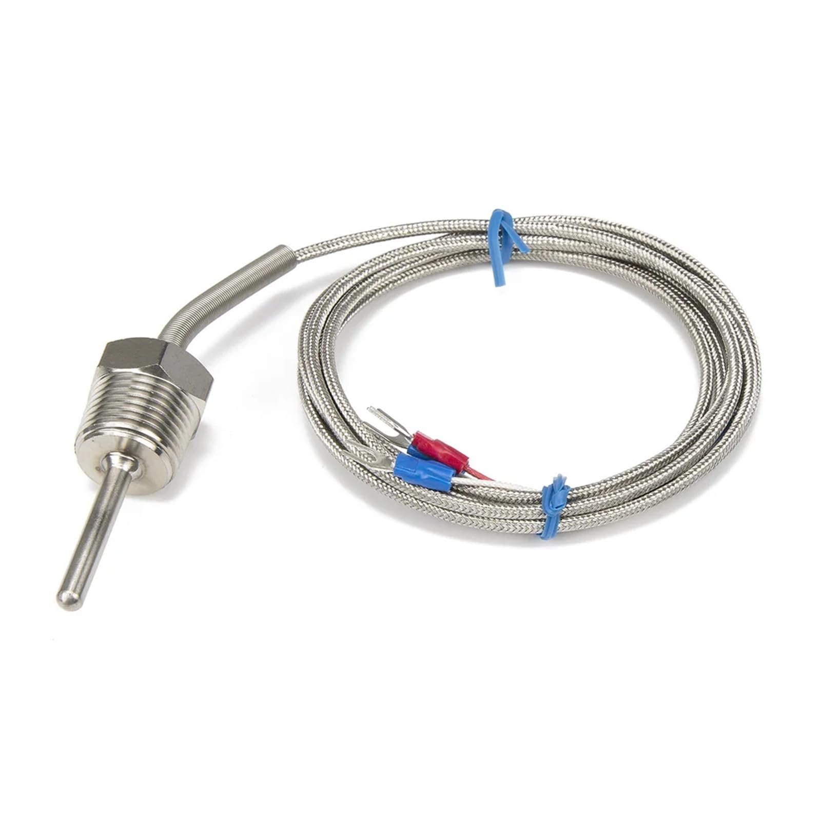 Czujnik temperatury 2 m typ RTD PT100 czujnik temperatury z metalowym kablem plecionym i głowicą sondy 50 mm (PT1 8)