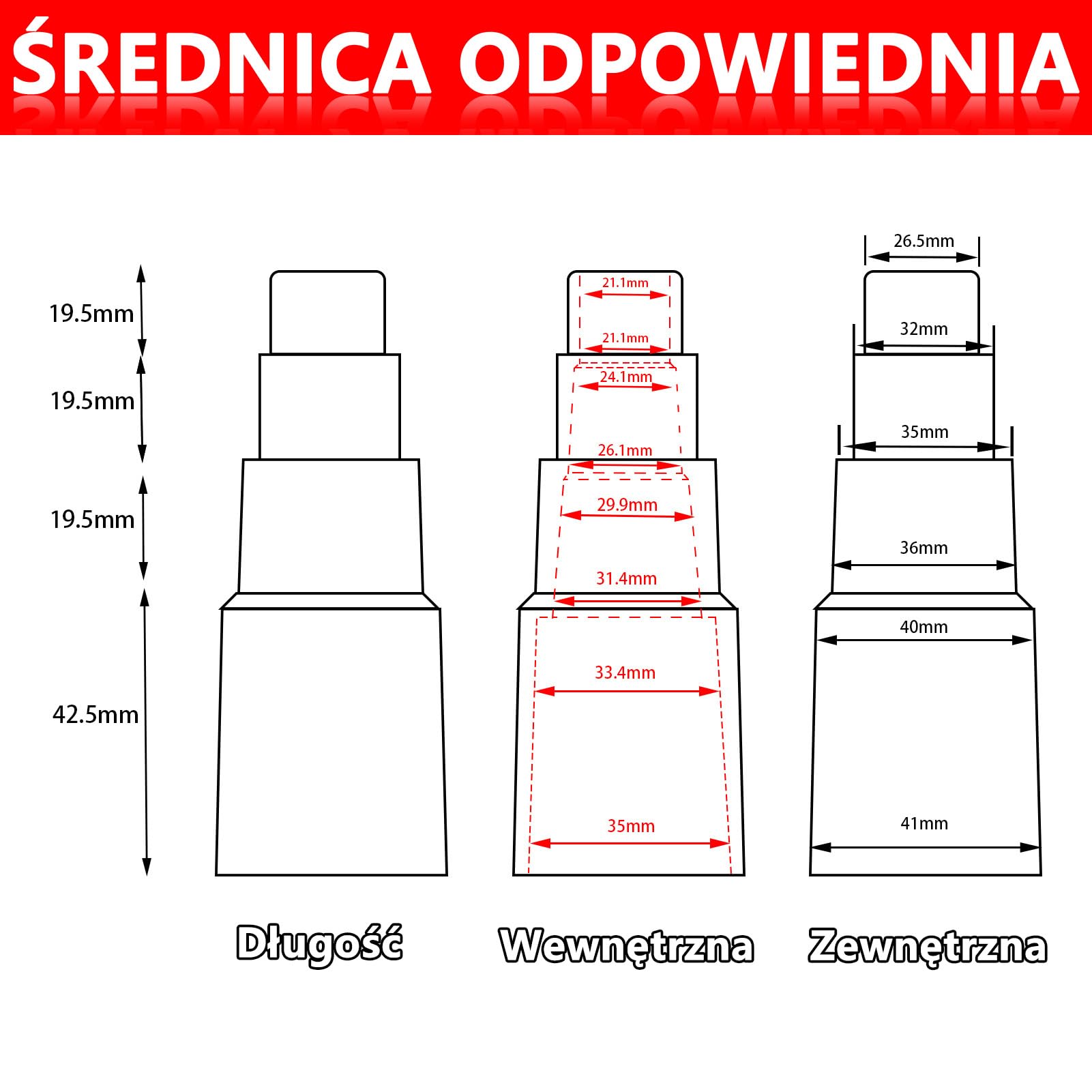 1 Szt. Adapterów do Odkurzacza, Złącze Węża Odkurzacza Obsługujące Średnice od 21 mm do 41 mm, Kompatybilne z Większością Marek, Takich jak Bosch, Makita i Kärcher