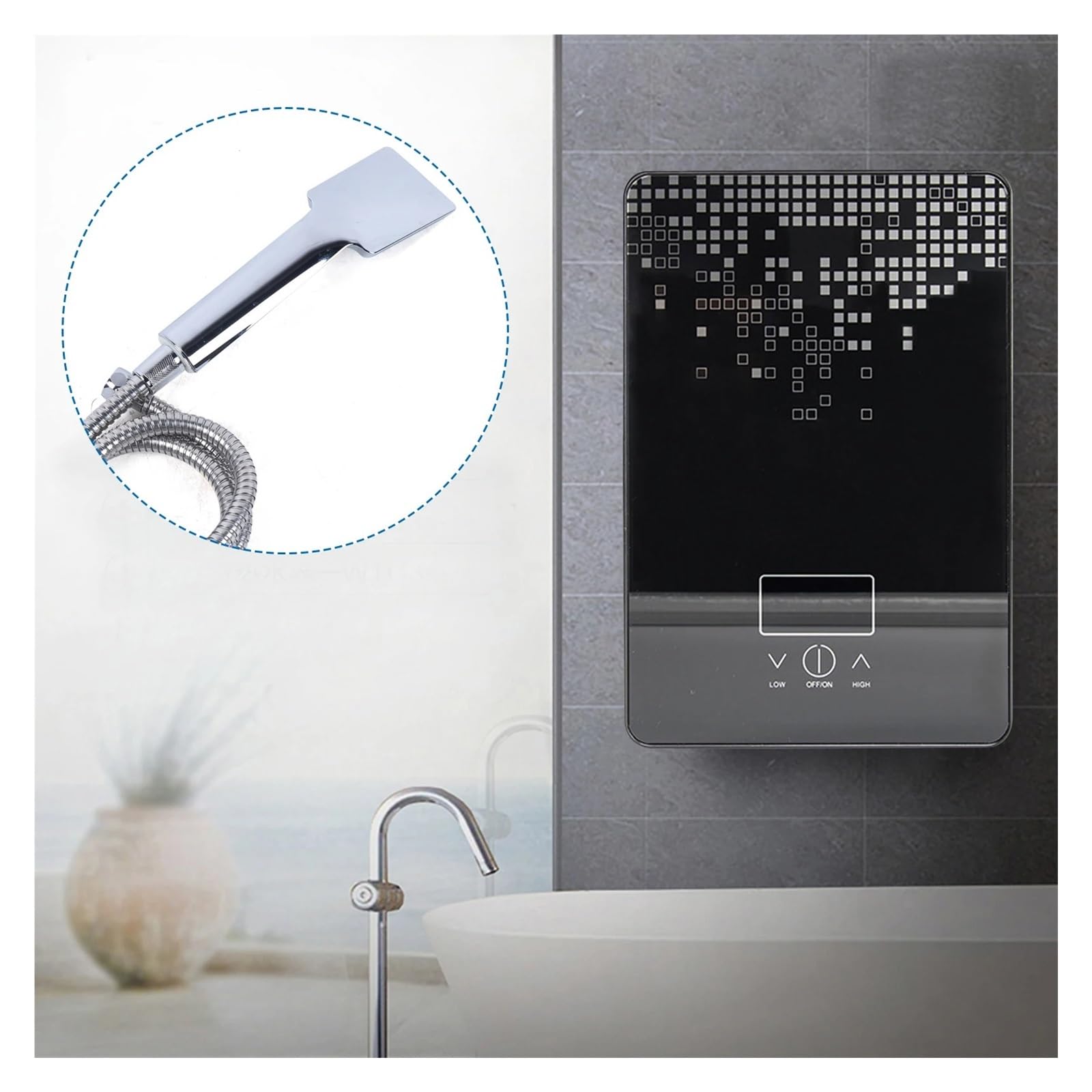 Set Di Acqua Calda For Doccia Da Bagno Senza Serbatoio, Scaldabagno Elettrico Istantaneo Digitale 6,5 ​​kW Veloce E Comodo