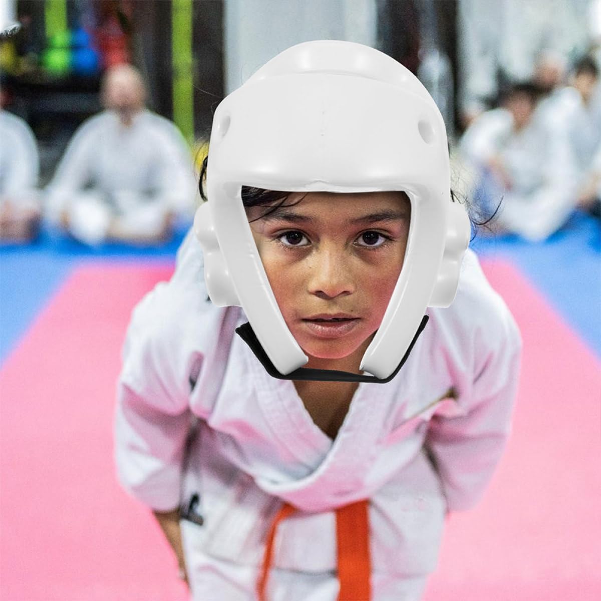 Casco Protettivo da Combattimento Taekwondo in Pu Bianco | Regolabile, Design Ergonomico, Traspirante e Sicuro, Adatto a Esercizio e Sparring per Molte Persone