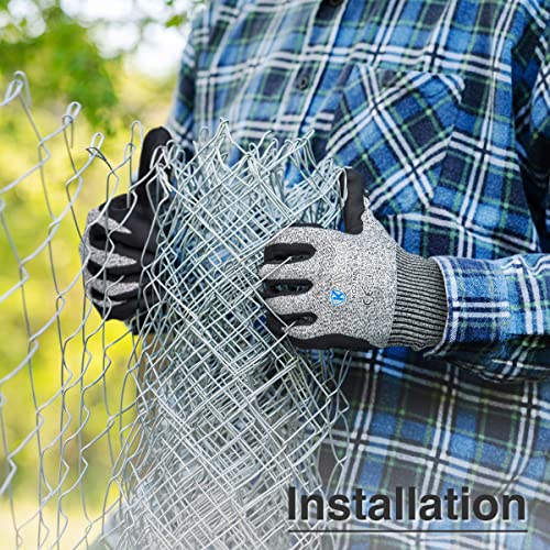 Kaygo Cut Resistant Work Gloves Microfoam Nitrile Coated-2 Pairs, Kg21Nb, High Cut Level 5,Superior Grip Performance,Wrapped For Vending,Ideal For General Duty Work,Large #TOP2