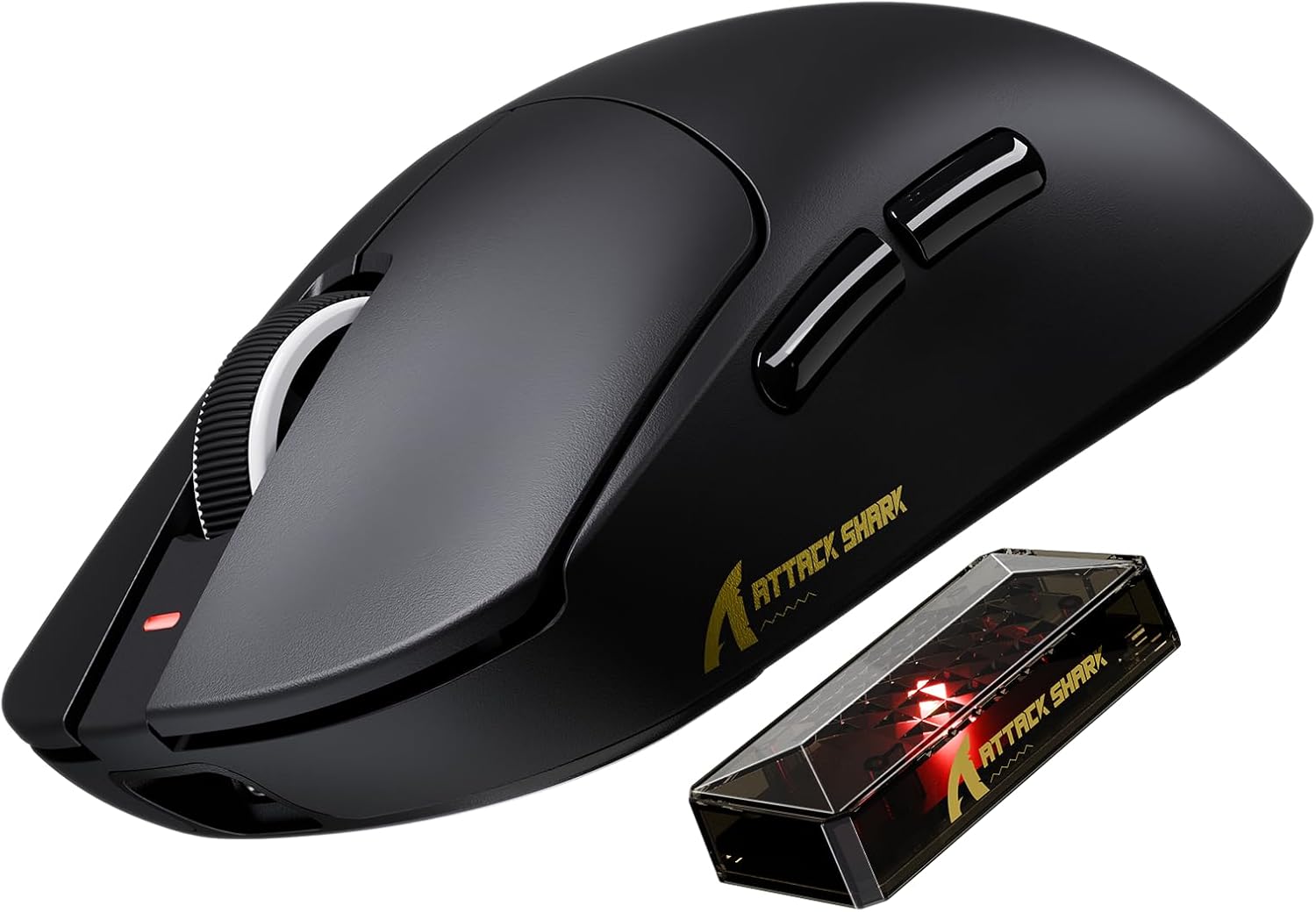 MAMBASNAKE x Attack SHRAK X8ULTRA Wireless Gaming Mouse with 42000 DPI, 3950MAX Sensor, 55g Large Hand Mouse with 8K Hz Polling Rate, Nordic52840, Tri-Mode 2.4Ghz/Type-C/BT5.0 for PC/Mac/Linux, Black
