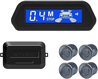 Sensor De Aparcami Kit Sensor Aparcamiento con Radar Marcha Atrás Trasero para Coche Monitor Parktronic 12V Detector 22 Mm Pantalla 4(Grey)