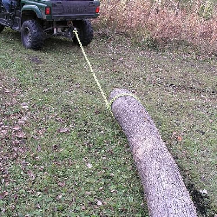Timber Tuff TMW-20 12-Foot Log Grabber Chain Loop Slides Over 2 Inch Ball for Towing with 5/16 Inch Links and 4 Foot Unique V Shaped Grippers, Green