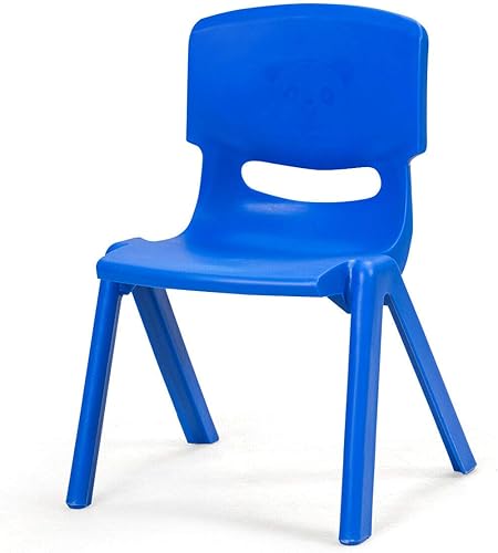 Miniatura 9 de Costzon Sillas escolares apilables de plástico, paquete de 6, sillas de aprendizaje para niños con altura de asiento de 11 pulgadas, asa de