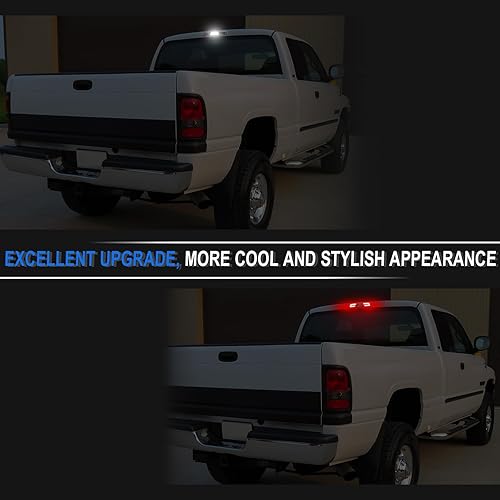 Miniatura 5 de SHINEFIT Tercera luz de freno LED compatible con Ram 1500 1994-1997 y 1999-2001  Ram 2500 3500 1994-1997 y 1999-2002, luces de freno de montaje alto