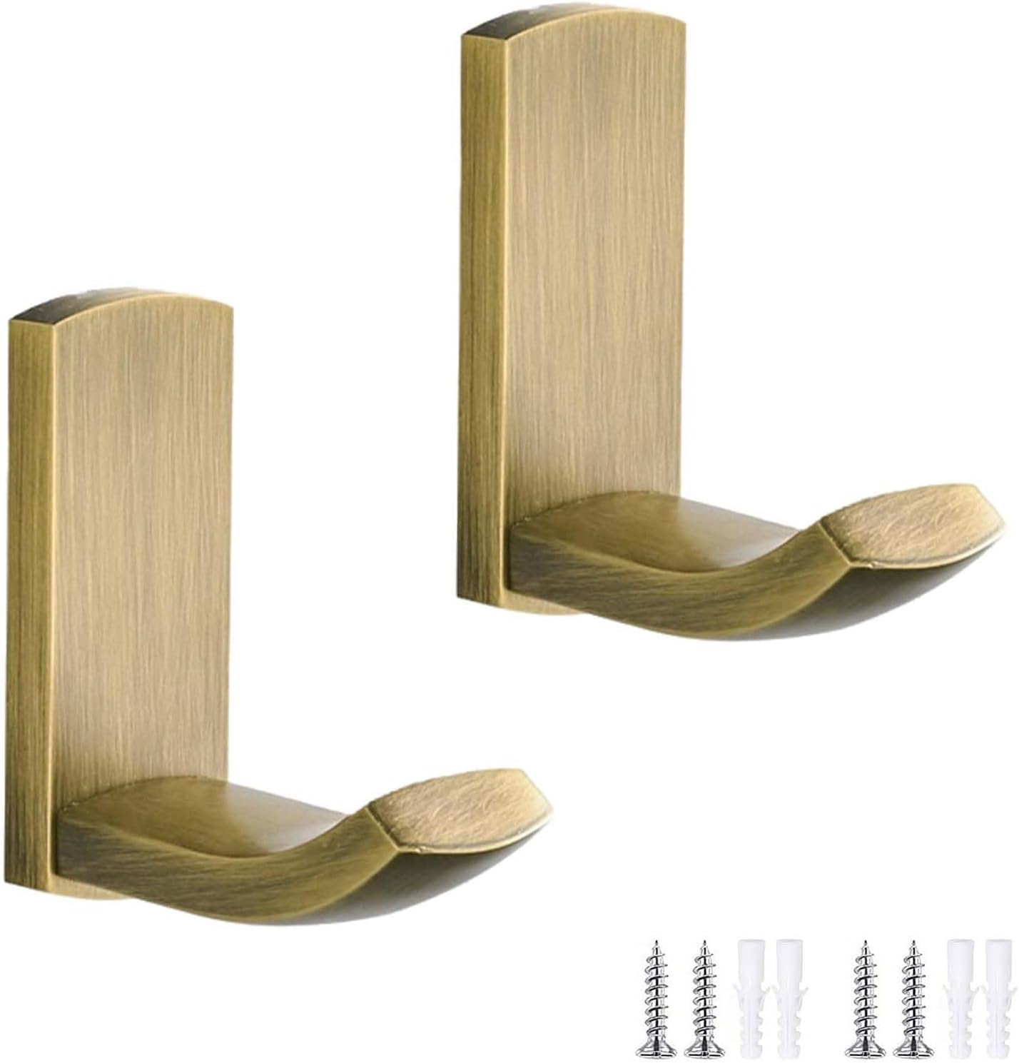 Paqwtyb Bronze Hooks, 2 Pack Antique Copper Coat Hook Wall-Mounted