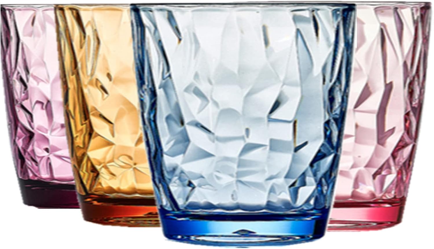 Vuisut Plastic Glasses Drinking 300ml Premium Acrylic Tumblers Coloured