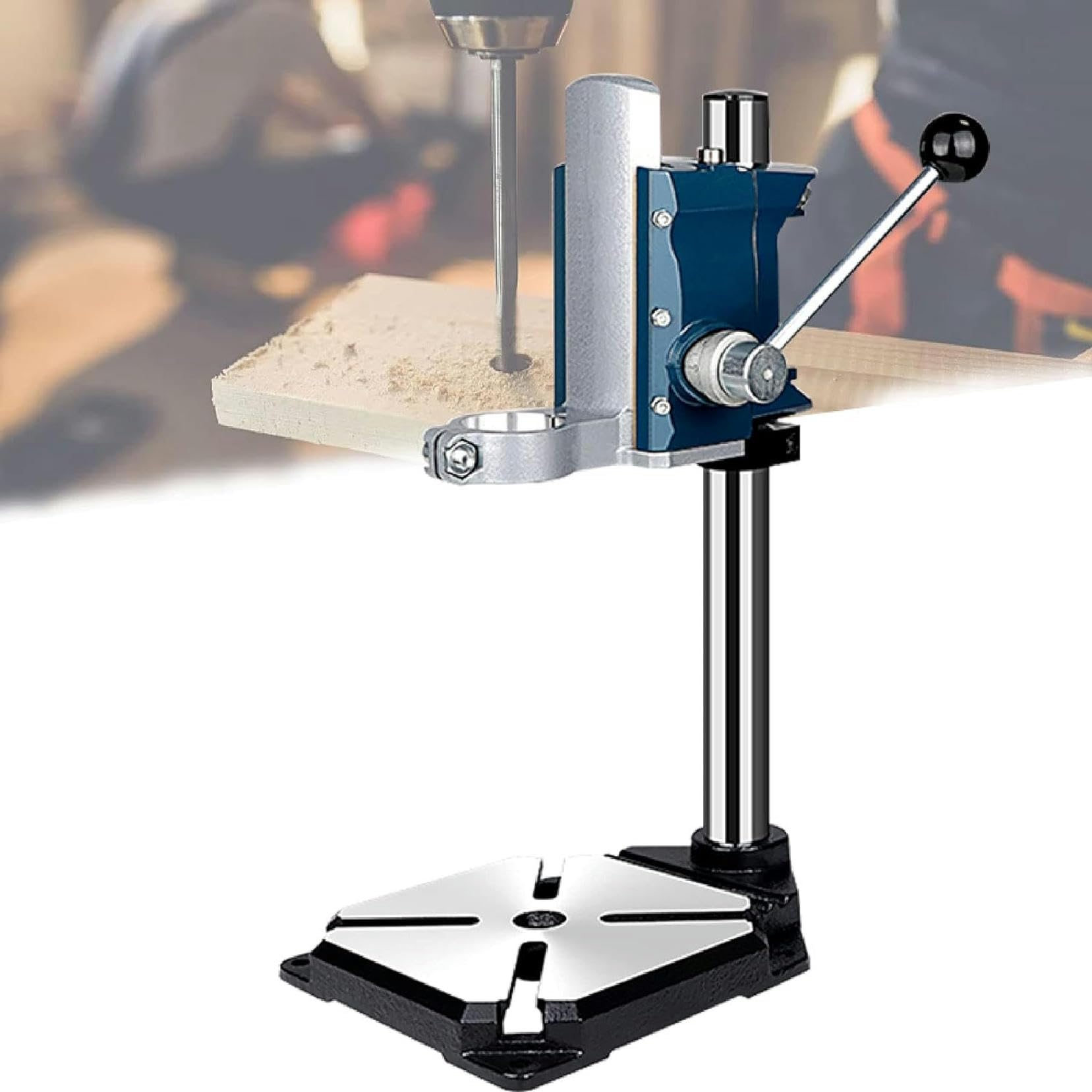 Drill Press Stand for Hand Drill, Drill Press Stand with Vise, Adjustable Benchtop Drill Presses for Making Any Vertical Hole with High Preci