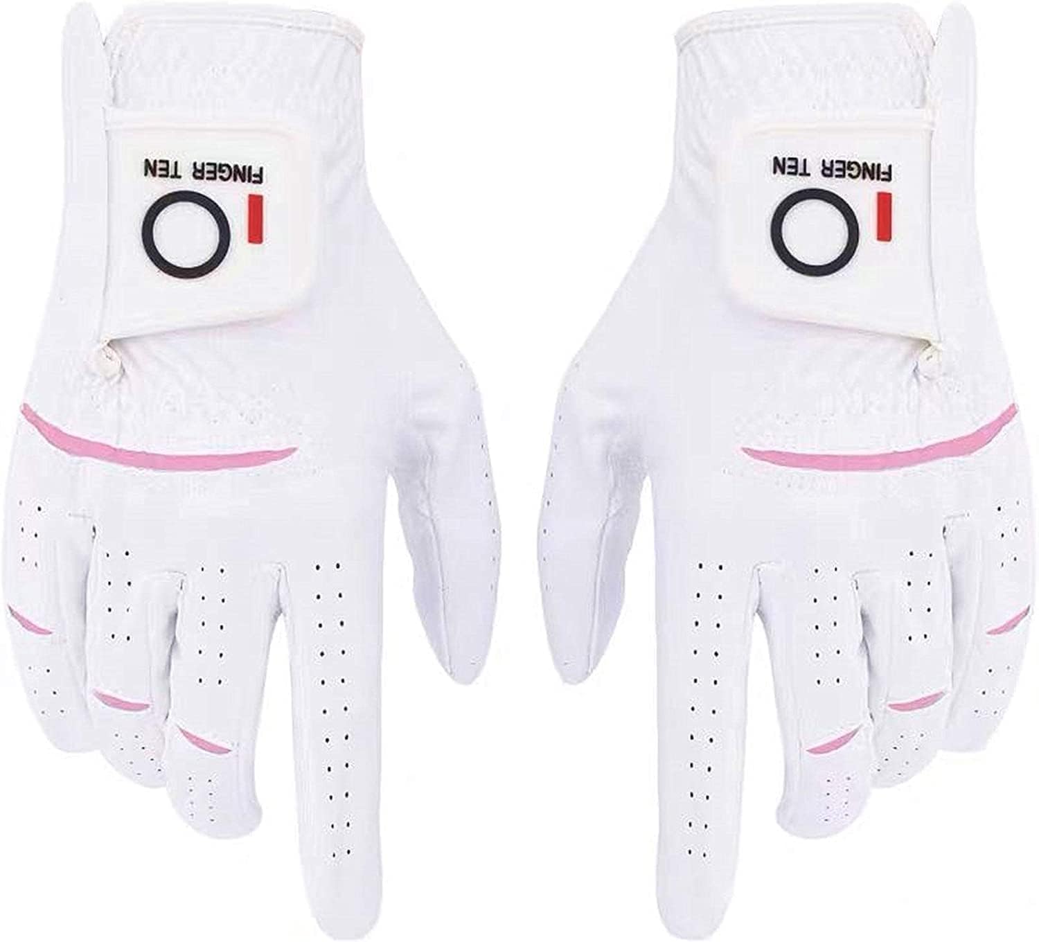 FINGER TEN Golf Gloves Ladies Left Hand Right All Weather Soft Rain Grip Value 1 Pair or 2 Pack