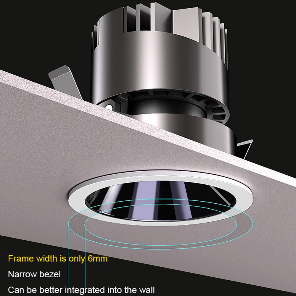 Faretto da Incasso a LED antiriflesso, Confezione da 10 faretti da Incasso da 5W, 7W, 10W, 3,3 Pollici, faretto da Incasso a LED con Coppa Profonda, faretto antiriflesso, faretto da Incasso orientabi