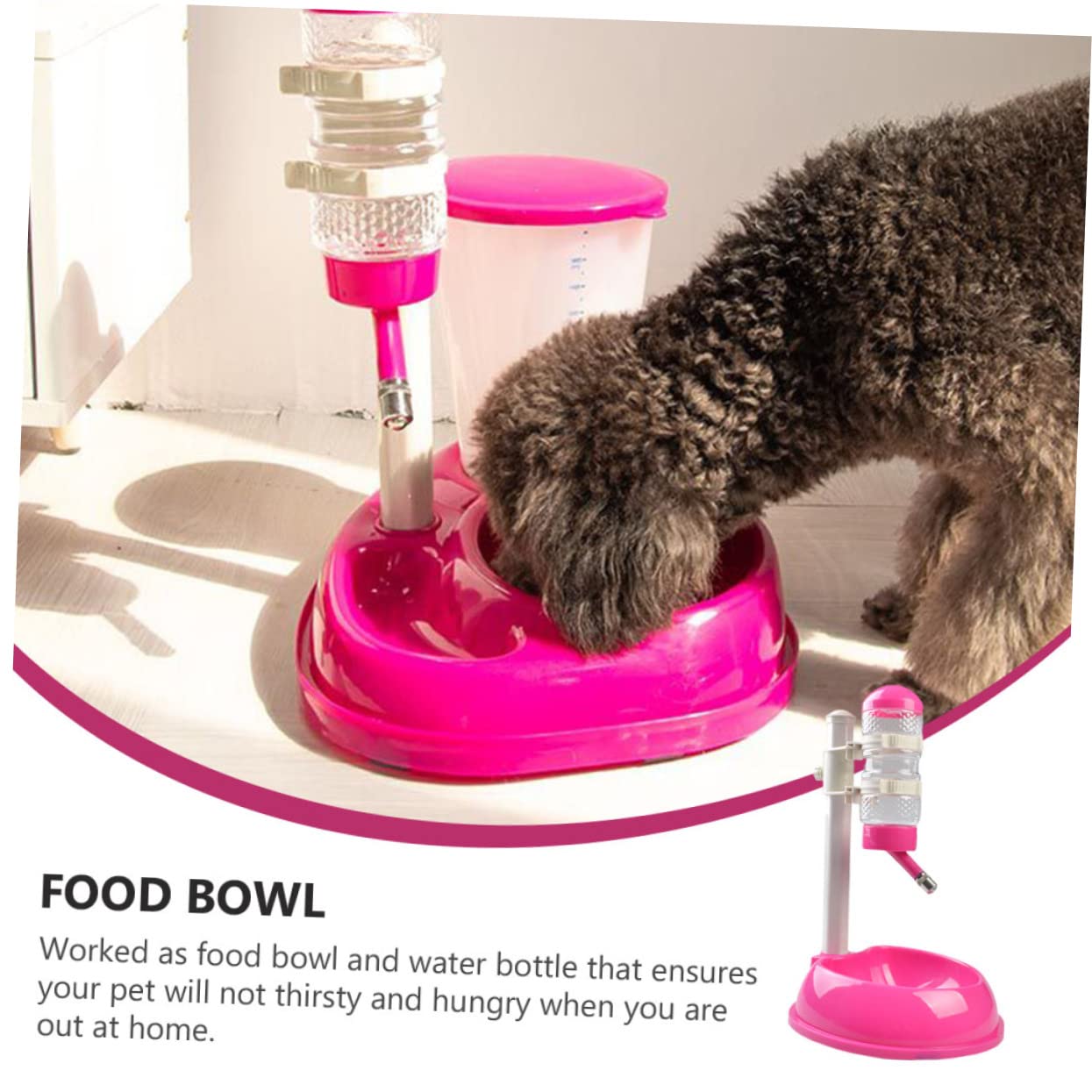 Bebedero Automático para Mascotas Capacidad de 500ml y Alimentador Automático Ajuste de Altura Desmontable para Perros y Gatos