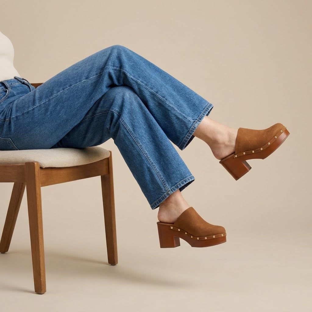 CUSHIONAIRE Women's Gibbons Faux Wood Clog with Memory Foam Padding, Wide Widths Available - Image 6