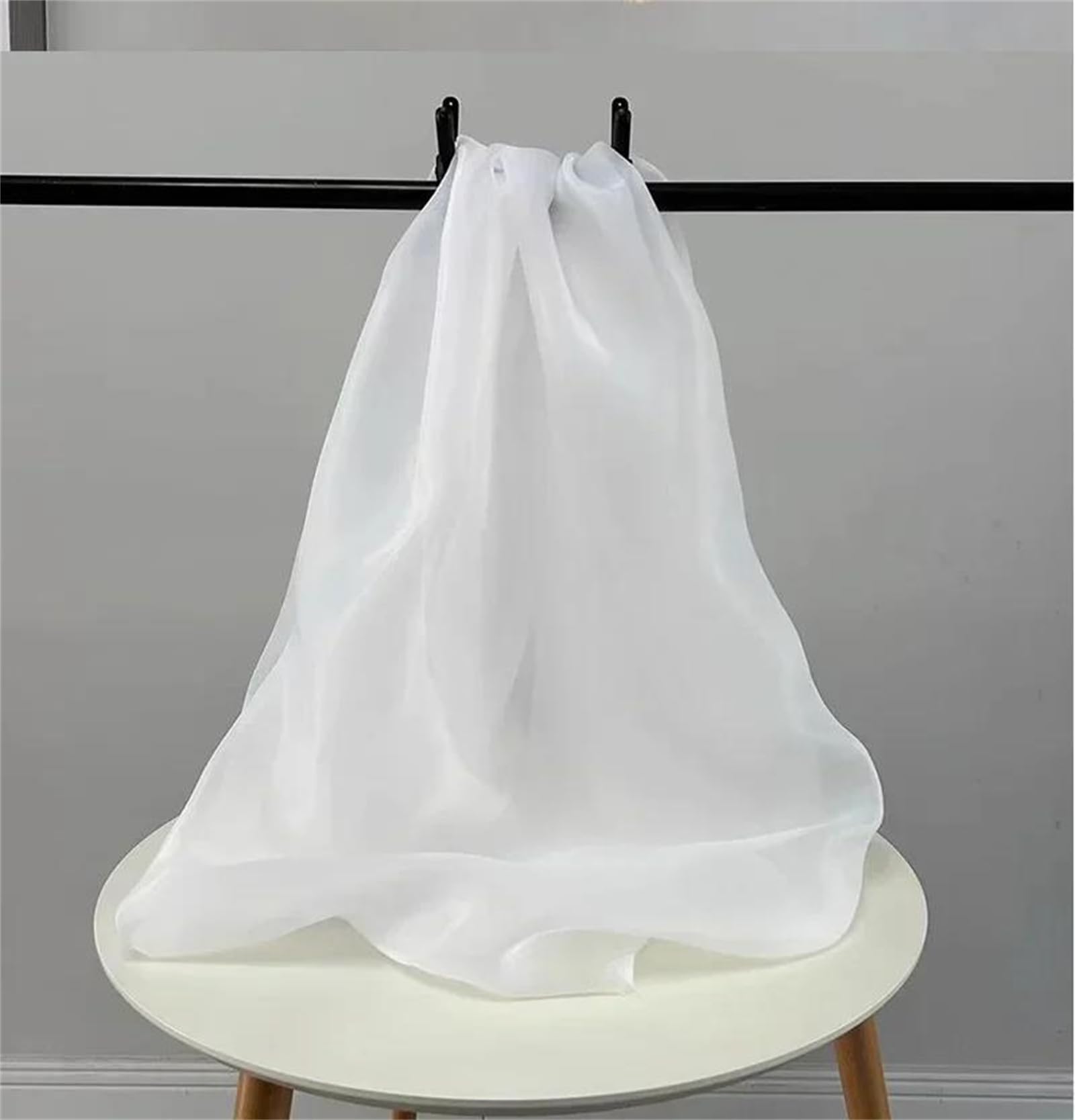 Tessuto di Nylon Intrecciato in Raso di Organza Opaco Addensato crittografato da 150 cm for Abiti da Sposa e Indumenti in Stile Designer(Solid White)
