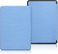 Vista 5 de Funda para Kindle de 11ª generación de 6" (versión 2022, modelo C2V2L3), funda de tela delgada y ligera y duradera con correa de mano y apagado