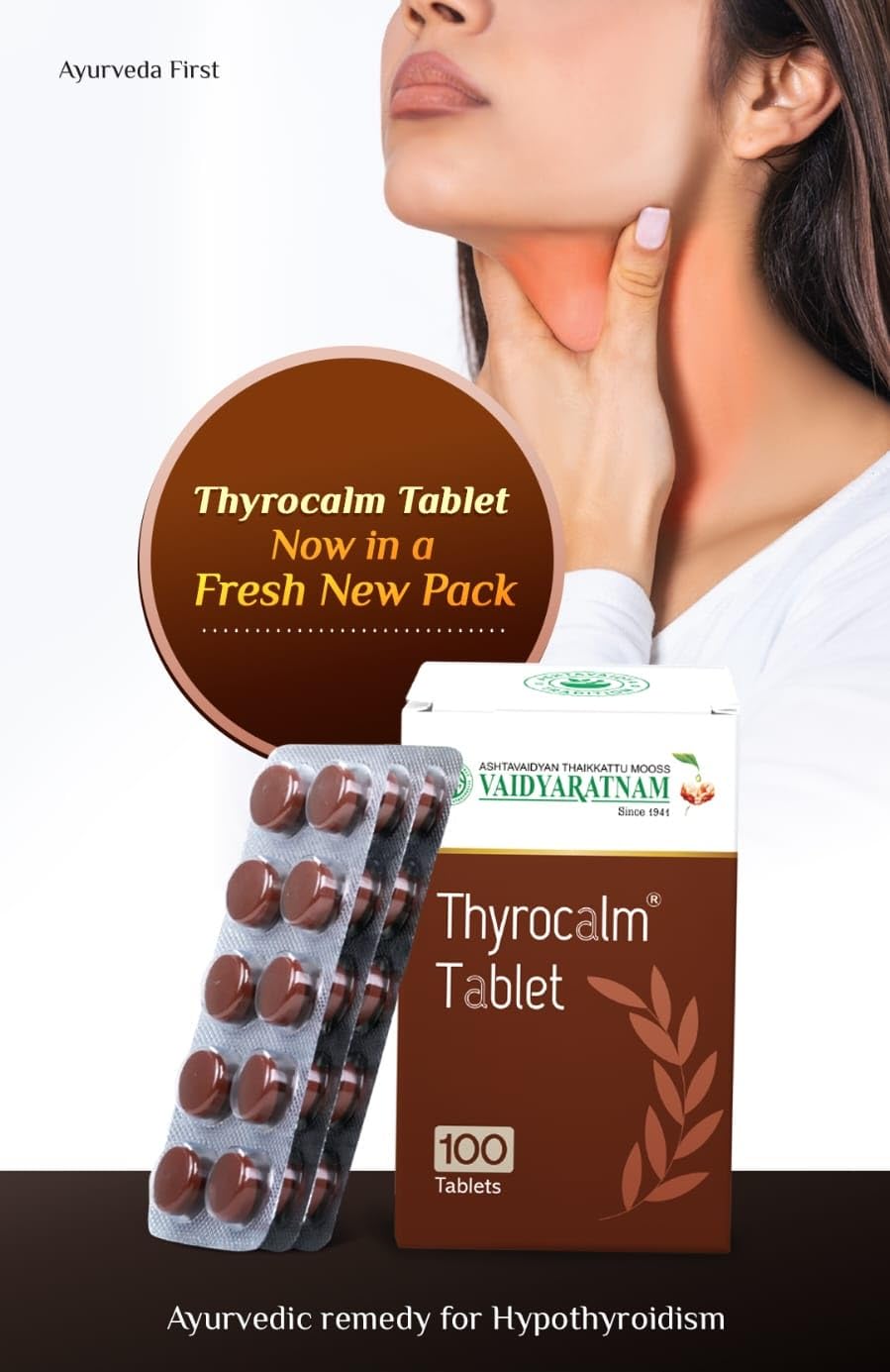 VAIDYARATNAM THYROCALM 100 TAB (PACK OF 2)