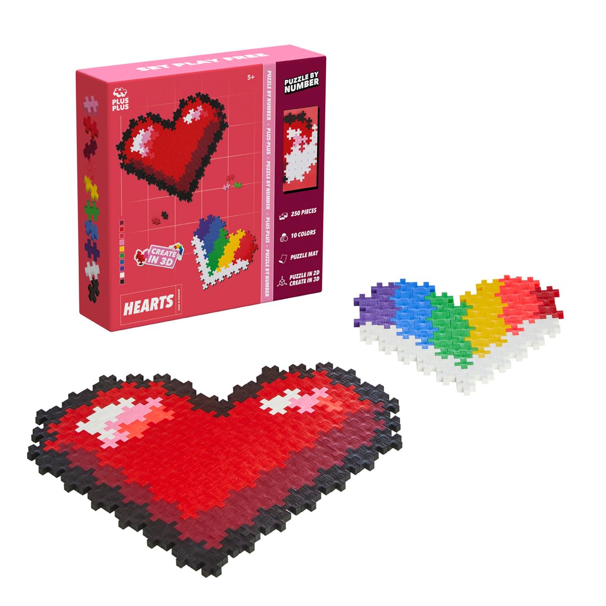 Puzzle By Number 250 pcs Hearts, MINI