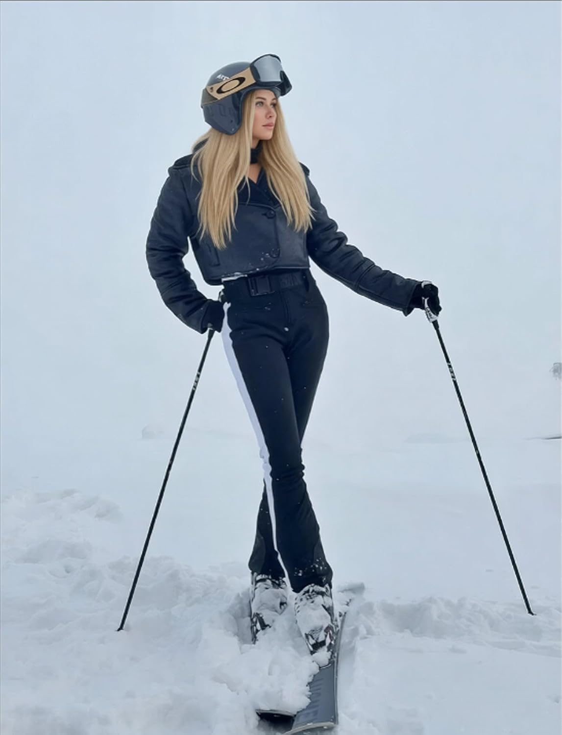 GSOU SNOW Women Ski Suit One Piece Snowsuit Snowboard Faux Fur Collar Slim Jumpsuit Jacket Insulated Windproof Outdoor Winter - Image 3