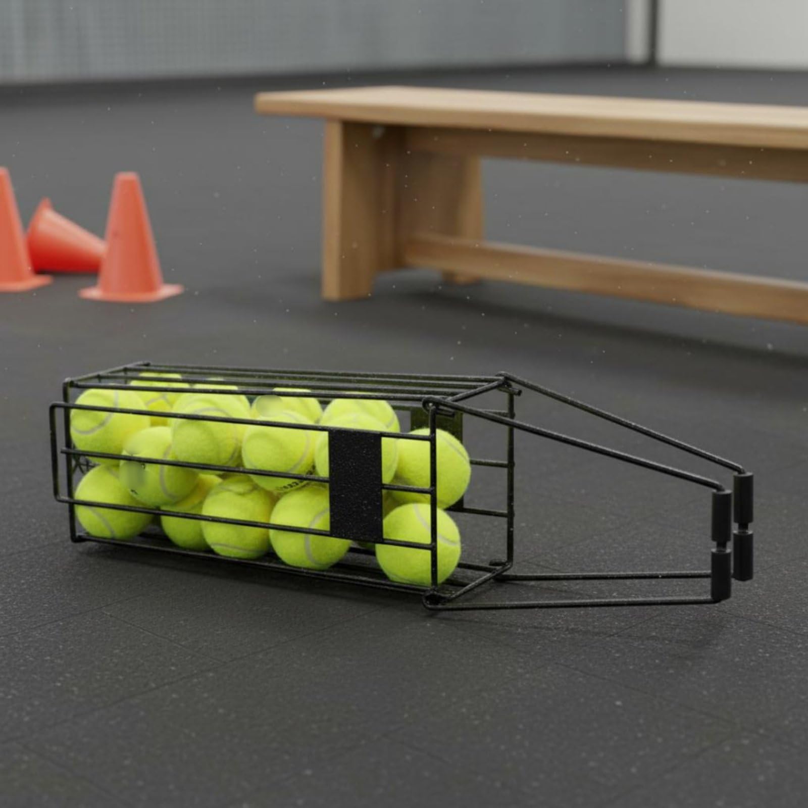 Carrello Raccoglipalle Design a Rulli Contenitore Raccoglipalle da Tennis Resistente Alla Ruggine Attrezzatura Sportiva per Allenatori, Allenamento