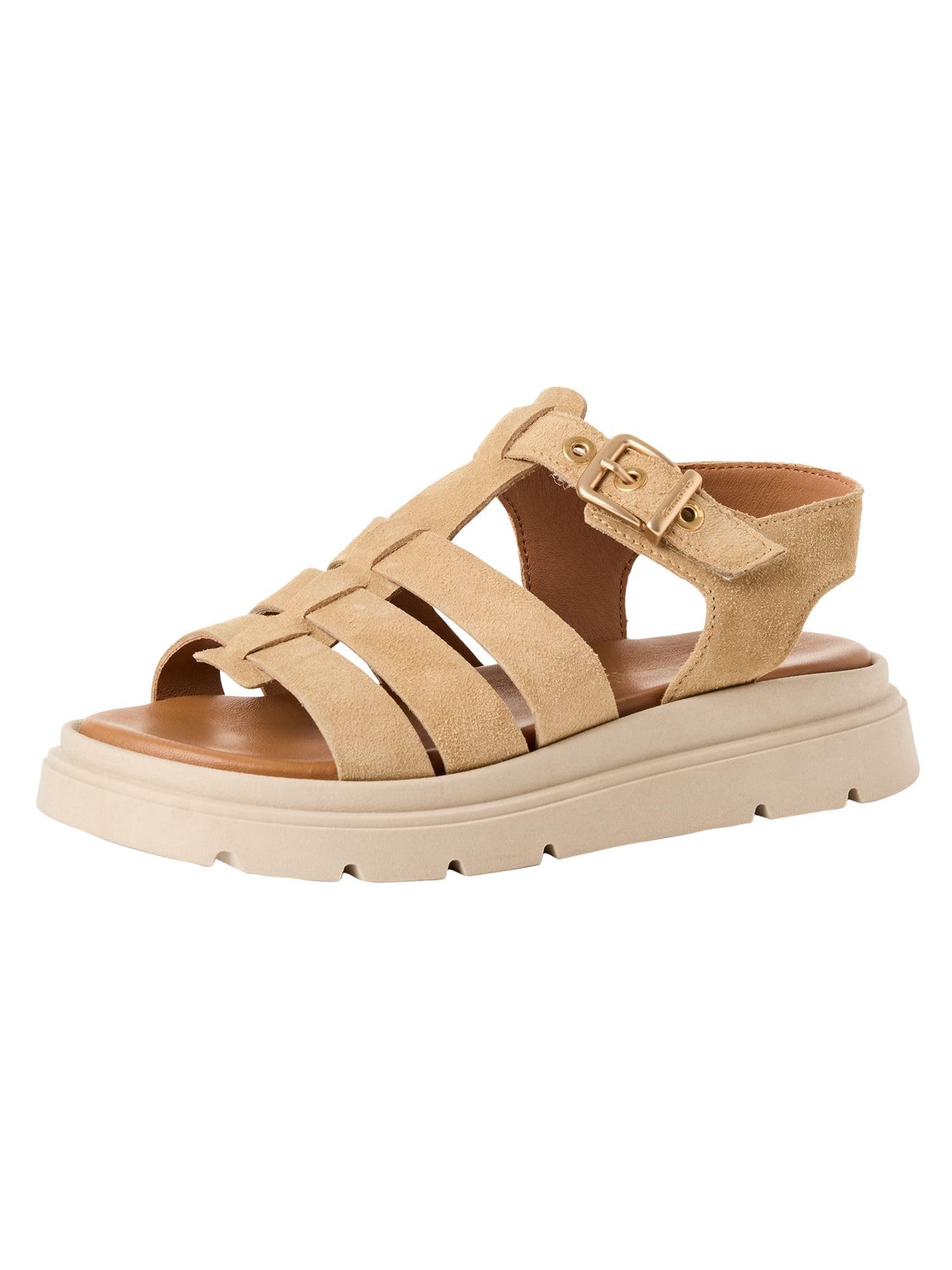 Tamaris Women’s sandal with wedge heel beige 3.5 UK