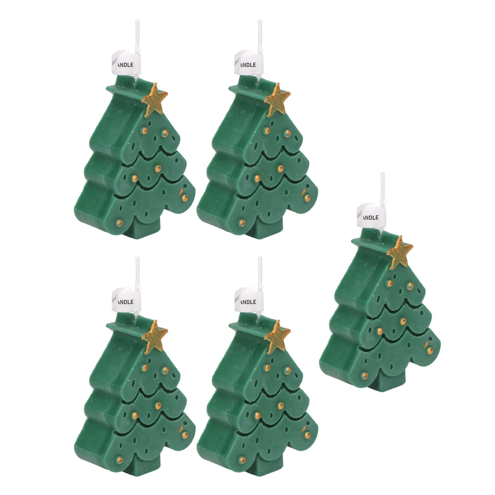 5Pcs Christmas Tree Scented Candles Set, Stress Relief Soy Wax Aromatherapy Candles for Meditation Bathing Yoga