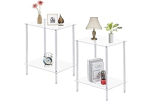 Modern Elegance: Acrylic Glass End Tables (Set of 2)