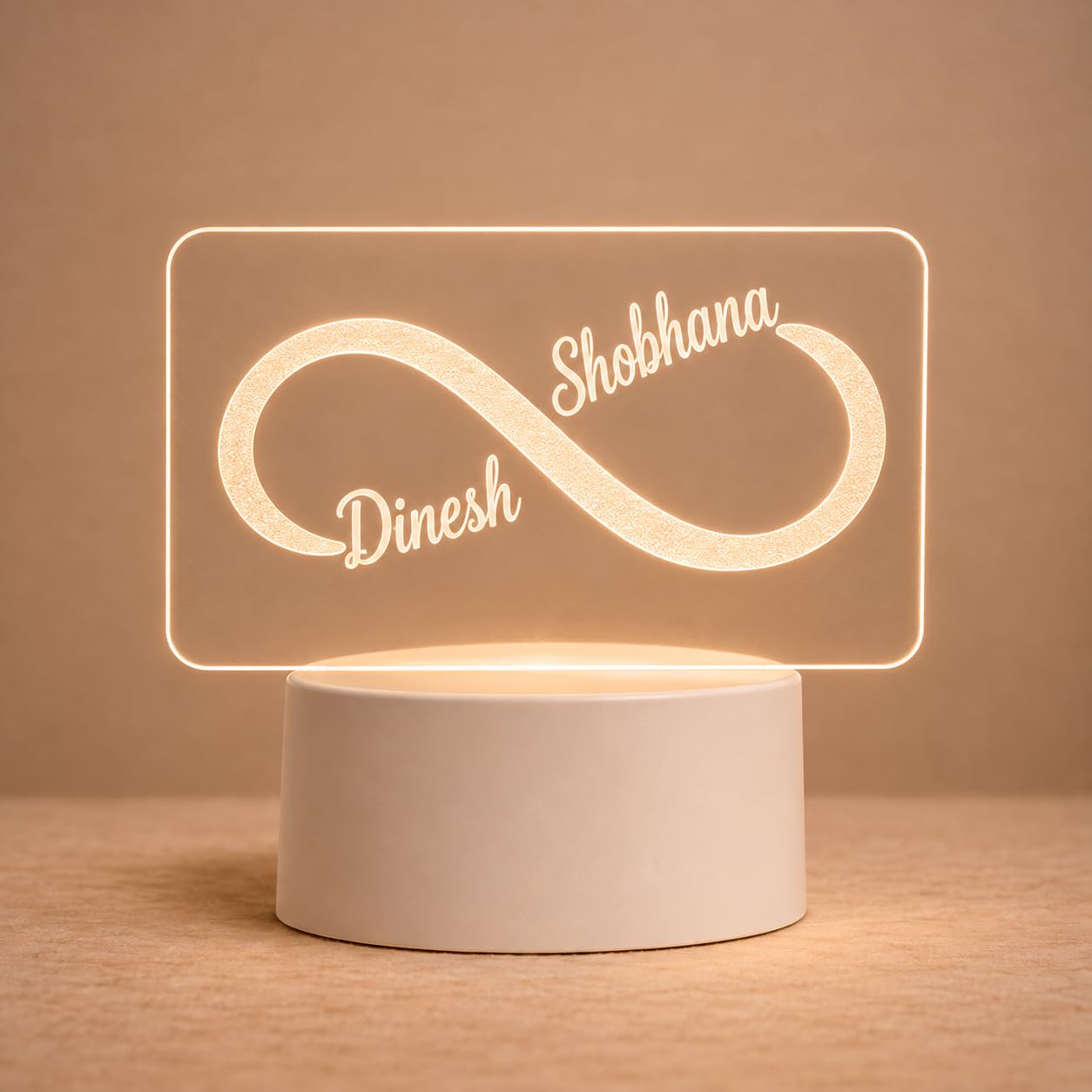 Personalised Infinity LED Acrylic Name Plate Desk Lamp with Custom Names Warm White USB Powered Couple Gift Home Decor-picture-25